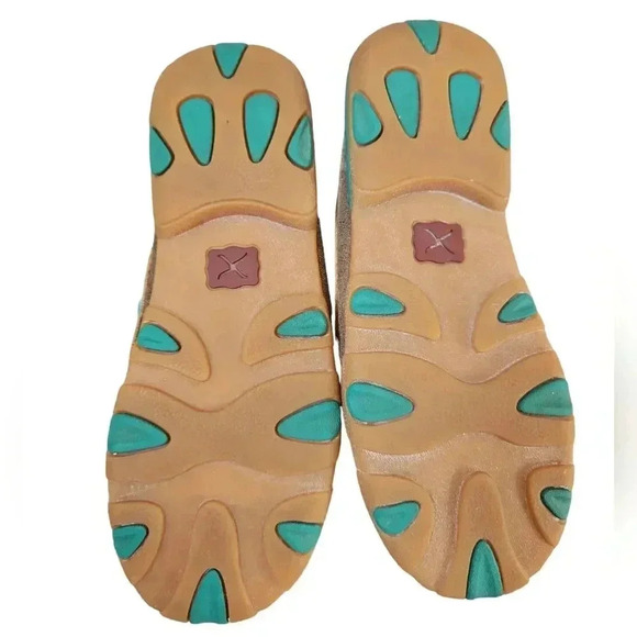 Twisted X Bomber Turquoise Driving Moc Shoes 7 - Picture 9 of 12